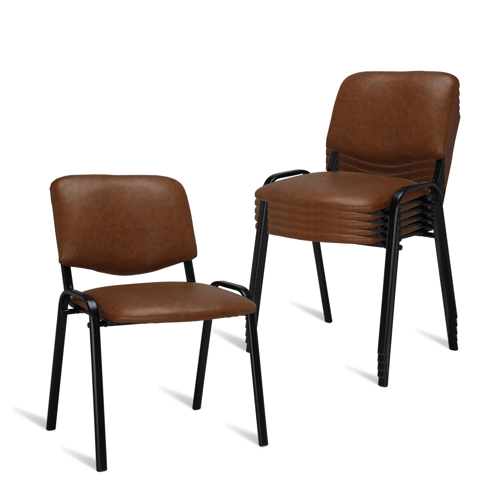 Ktaxon Stackable Chairs 5 PCS, Brown