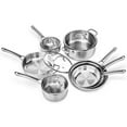 thumbnail image 1 of Ktaxon 11-Piece Stainless Steel Cookware Set, 3 Ply Pots and Pans Kitchen Set, Oven Dishwasher Safe, Compatible for Most Cooktops, 1 of 10