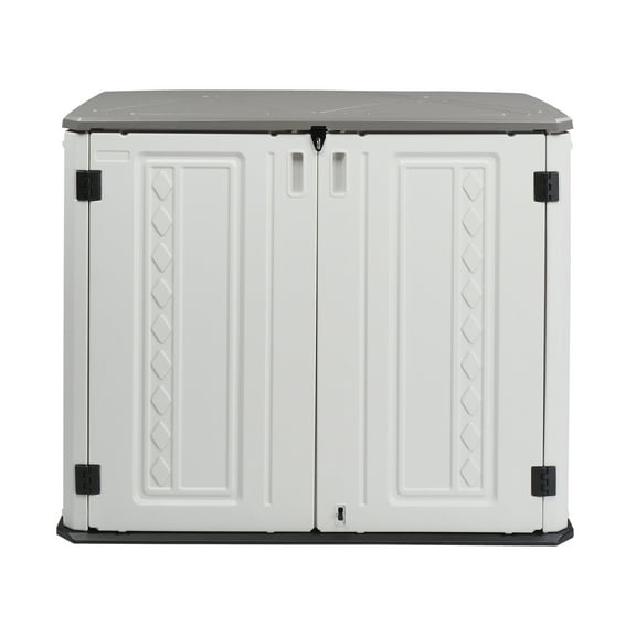 Ktaxon Storage Deck Box Courtyard Storage Box HDPE Plastic White 250 Gallon