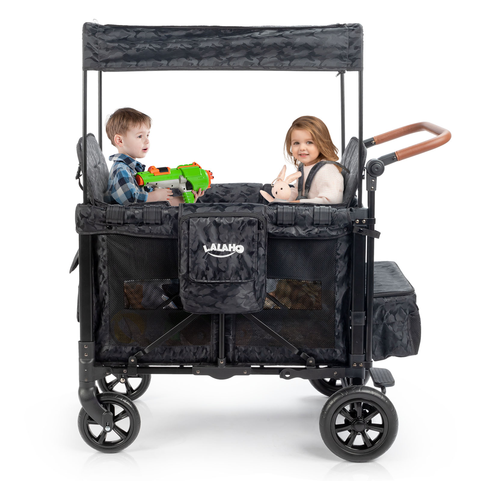 Creative Outdoor Push and Pull Stroller Wagon with Removable Canopy