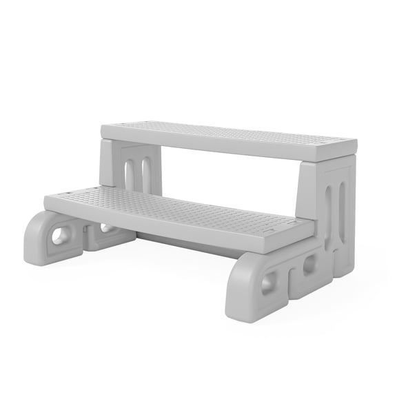 Ktaxon Sturdy 2-Step Spa Ladder with Non-Slip Treads Gray