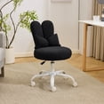 thumbnail image 1 of Ktaxon Teddy Fleece Office Chair, Rabbit Ear Backrest Vanity Chair, Adjustable Swivel Reading Chair for Home Office Black, 1 of 7