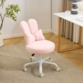 thumbnail image 1 of Ktaxon Teddy Fleece Office Chair, Rabbit Ear Backrest Vanity Chair, Adjustable Swivel Reading Chair for Home Office Pink, 1 of 8