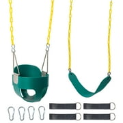 Ktaxon Toddler Swing, Full Bucket Baby Swing Seat with Coated Chains for Outdoor Use, Green