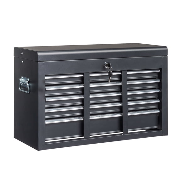 Ktaxon Tool Box, Portable 5 Drawer Steel Toolbox with Top Storage Tray & Carrying Handle, for Garage Trunk Household, Black