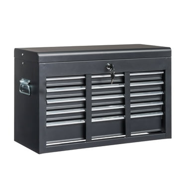Ktaxon Tool Box, Portable 5 Drawer Steel Toolbox with Top Storage Tray & Carrying Handle, for Garage Trunk Household, Black