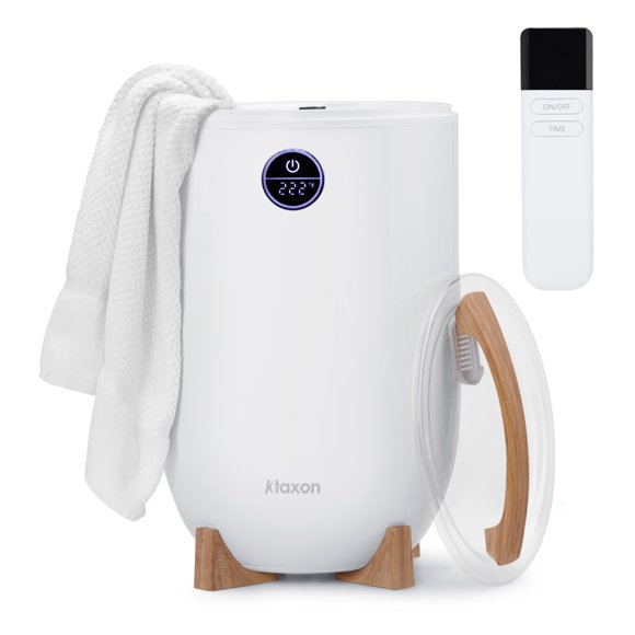 Ktaxon Towel Warmer Bucket Style, Large Towel Heater with Remote Control, Adjustable Timer, LED Display, Fragrance Holder, Child Safety Lock, Fits Up to Two Oversized Towels