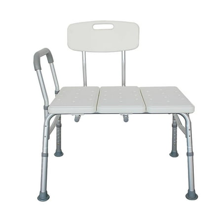 Ktaxon Transfer Bench, Bath Shower Chair Seat, Height Adjustable Shower Stool, for Elderly, Disabled, Supports 330 lbs, Rubber Handrail