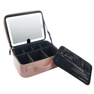 PU Lipstick Case with Mirror Mini Makeup Cosmetic Pouch Buckle Closure 