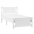 thumbnail image 1 of Ktaxon Twin Wood Platform Bed with Headboard, Teen Bed, White, 1 of 9