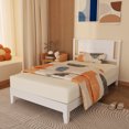 thumbnail image 1 of Ktaxon Twin Wooden Bed Frame, Platform Bed with Headboard & Slats Support, White, 1 of 9
