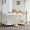 thumbnail image 1 of Ktaxon Twin over Twin Steel Bunk Beds Frame, with Ladder Bedroom Dorm Room for Kids Adult Junior Children,White, 1 of 10