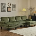 thumbnail image 1 of Ktaxon U-Shaped Sectional Sofa, 111"  Corduroy Couch, 4 Seat Lounge Sleeper with Double Chaise for Living Room Green, 1 of 9