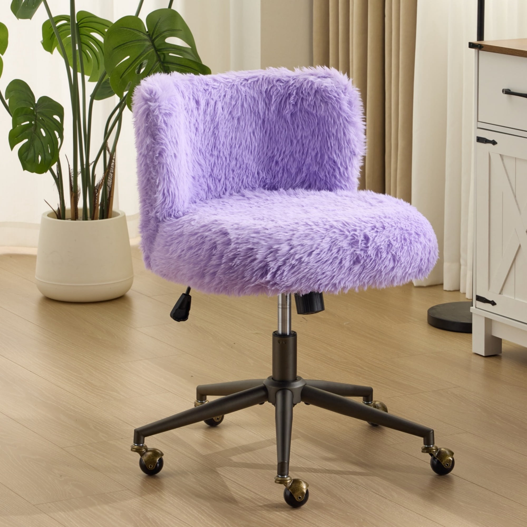 Ktaxon Vanity Chair, Adjustable Desk Chair, Metal Base, Swivel