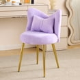 thumbnail image 1 of Ktaxon Vanity Makeup Chair with Butterfly Backrest Comfy Accent Chair Small Office Chair for Living Dining Room Bedroom Home Office Faux Rabbit Hair Purple, 1 of 9