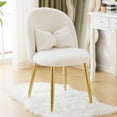 thumbnail image 1 of Ktaxon Vanity Makeup Chair Comfy Accent Chair Small Office Chair for Living Dining Room Bedroom Home Office Teddy fleece White, 1 of 9