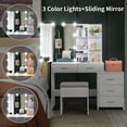 thumbnail image 1 of Ktaxon Vanity Set with 3 Color Lighted Mirror, Makeup Table with 3 Storage Shelves & Drawers, Dressing Table Makeup Desk with Stool,White, 1 of 12