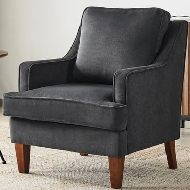 Ktaxon Fabric Accent Chair, Reading Armchair with Removable Cushion, Single Sofa with Extra Seat Depth for Living Room Bedroom Black
