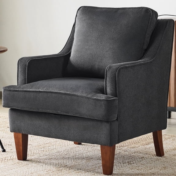 Ktaxon Fabric Accent Chair, Reading Armchair with Removable Cushion, Single Sofa with Extra Seat Depth for Living Room Bedroom Black