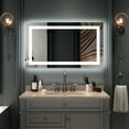thumbnail image 1 of Ktaxon Wall Mounted Lighted Vanity Mirror LED Bathroom Mirror Anti Fog and IP67 Waterproof, Rectangle 40"x24" Silver, 1 of 12