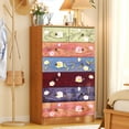 thumbnail image 1 of Ktaxon Wood 7-Drawer Dresser Tall Chest Organizer Unit with Wood Bins Organizer for Bedroom Storage Dresser Drawer Tower for Entryway, Hallway, Closet, Floral Painted Wooden Color, 1 of 8