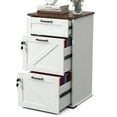 thumbnail image 1 of Ktaxon Wood File Cabinet with Lock 3-Drawer Lateral Office Filing Organizer  with Rustic Metal Handles for Home Office, Rustic White, 1 of 11