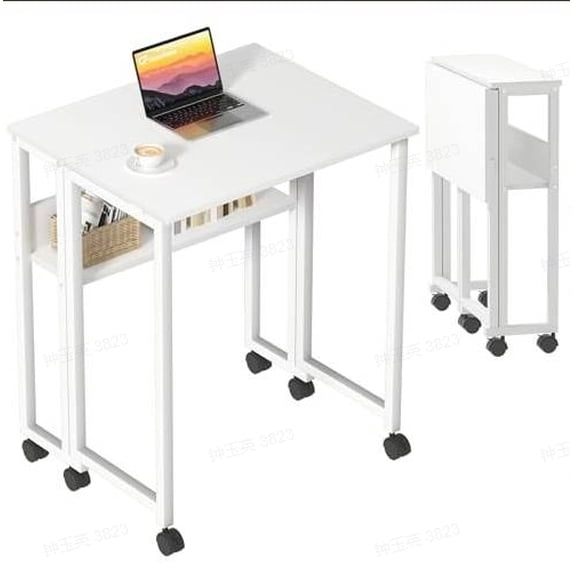 Ktaxon Wood Folding Computer Desk Office Laptop PC Work Table Home Drawer & Keyboard Tray, White