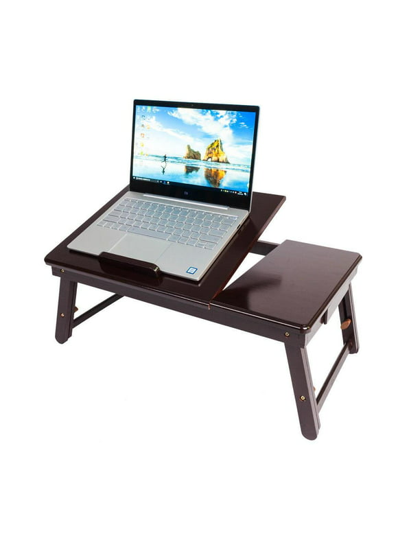 Ktaxon Wood Folding Lap Desk Tray Table Drawer with Hollow Double Flower Dissipate Heat