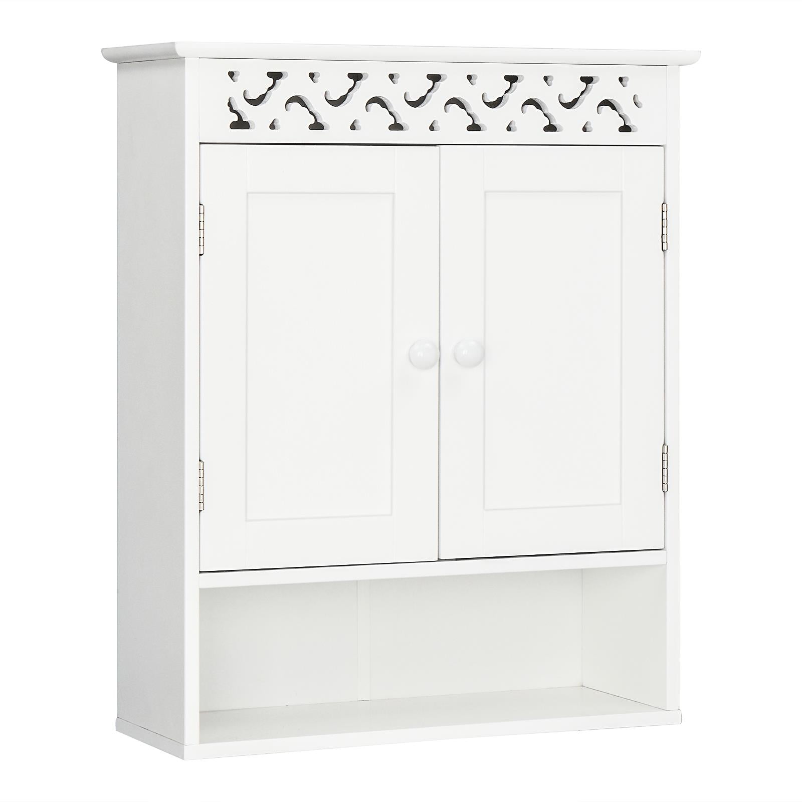 Ktaxon Wooden Bathroom Wall Medicine Cabinet,  Adjustable Shelf, White Finish