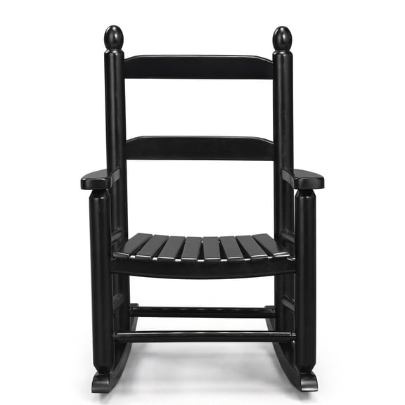 Ktaxon Wooden Child's Rocking Chair,Hardwood Rocker,Small Wooden Rockers for Kids Ages 3-6,for Patio Porch Outdoor & Indoor,Living Room,Bedroom,Balconies(Black)