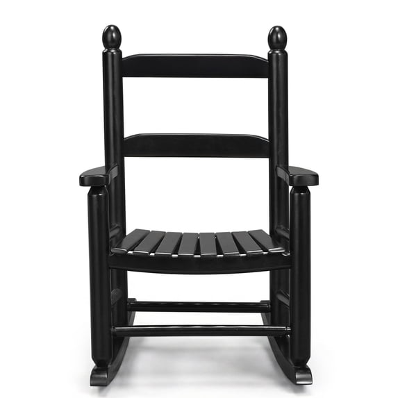 Ktaxon Wooden Child's Rocking Chair,Hardwood Rocker,Small Wooden Rockers for Kids Ages 3-6,for Patio Porch Outdoor & Indoor,Living Room,Bedroom,Balconies(Black)