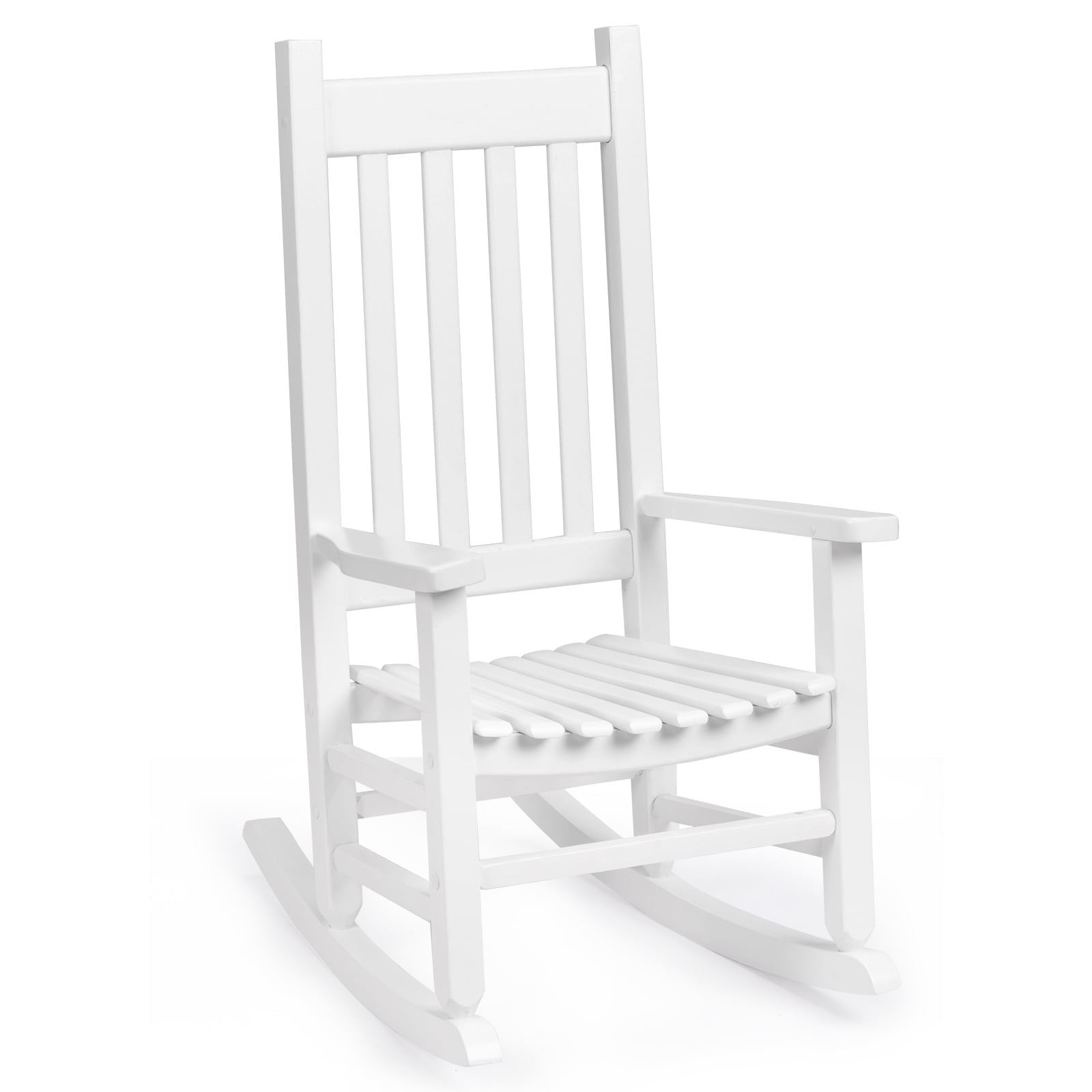 Ktaxon Wooden Child's Rocking Chair,Small Wooden Rocker with High Backrest for Kids Ages 3-6,for Patio Porch Outdoor & Indoor,Living Room,Bedroom,Balconies(White)