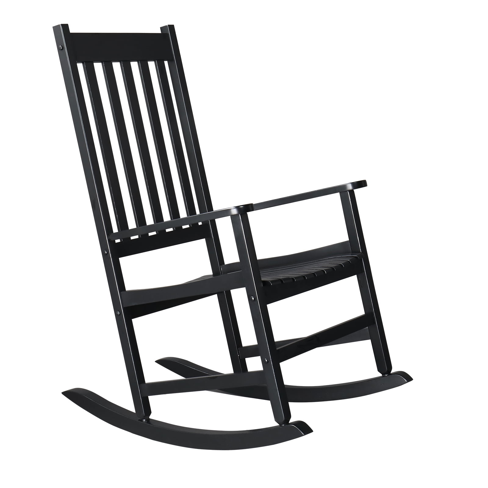 Ktaxon Wooden Rocking Chair, Wood Rocker, Patio Chair, Wooden Rocker, Wood Chair for Outdoors and Indoors, Patio Lawn, Yard, Black - Walmart.com