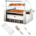 thumbnail image 1 of Ktaxon Hot Dog Roller Warmer 2000W, 11 Rollers 30 Hot Dog Roller Grill Cooker Machine w/Bun Warmer, Cover, Dual Temp Control, LED Light, Removable Shelf & Drip Tray for Party Home Commercial, 1 of 7
