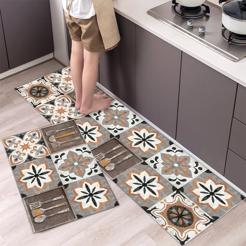 Ktchen Rug Anti-slip Floor Mat for Living Home Kitchen Mat Cushioned ...