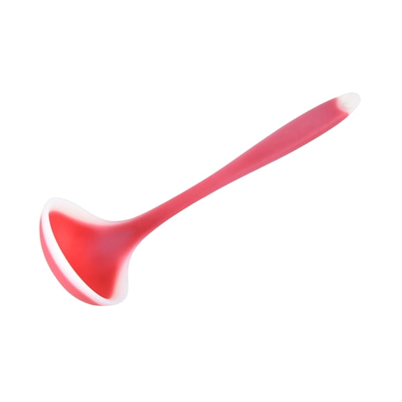 Red Handle Silicone Soup Ladle Non-Stick Cooking Spoon Kitchen Utensil