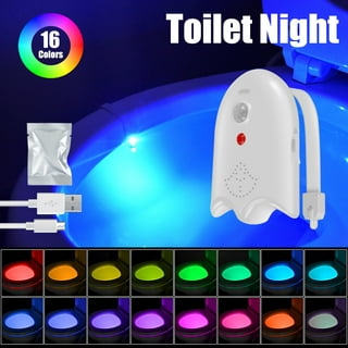 Chunace 16-Color Toilet Night Light, Motion Sensor Activated Bathroom LED  Bowl Nightlight, Unique