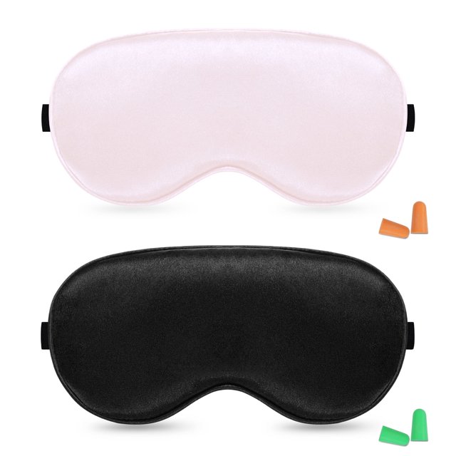 Ktinnead 2 Pack Silk Sleep Mask,Eye Mask for Sleeping,100 Real Natural