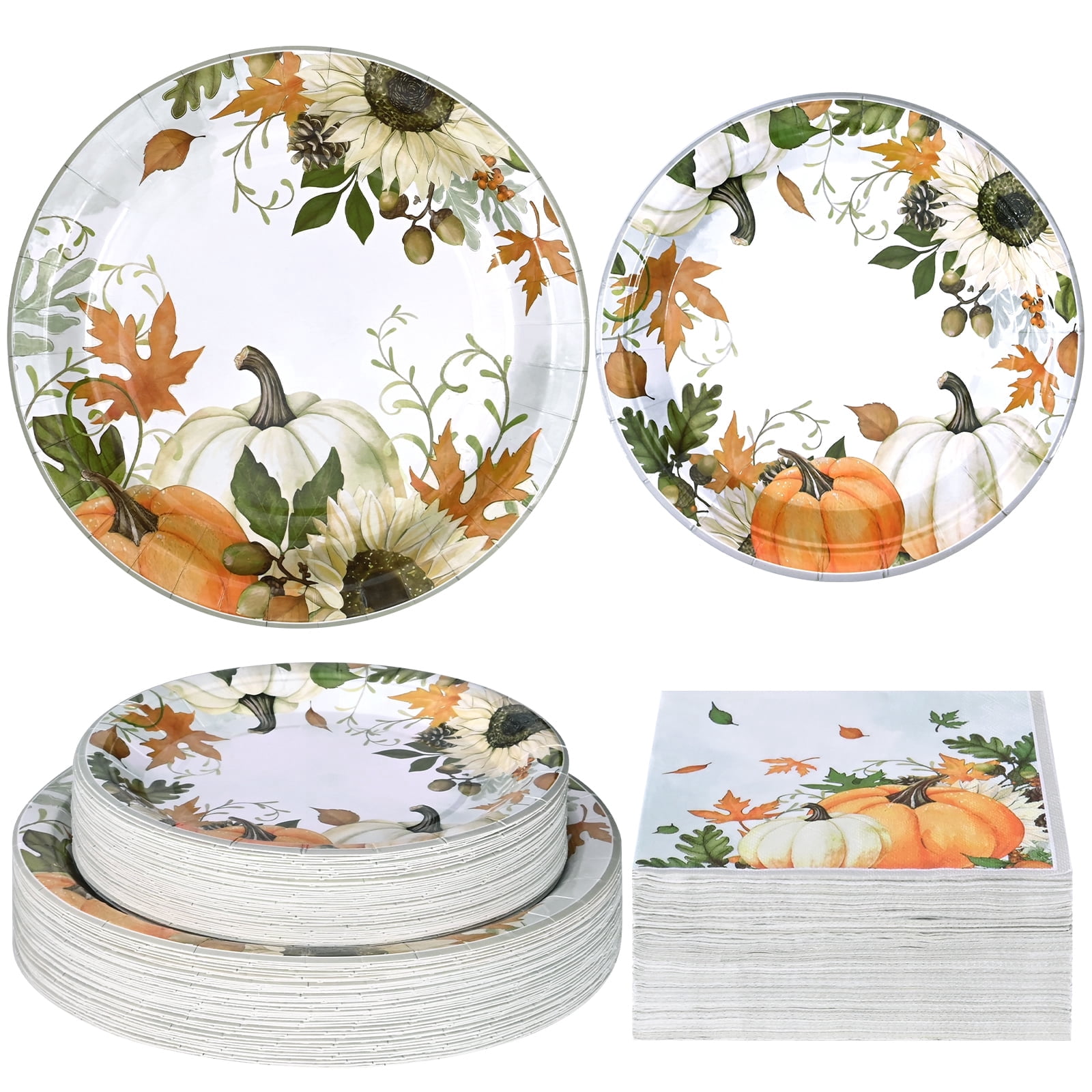 Customer reviews for Ktinnead 200 PCS Fall Paper Plates and Napkins ...
