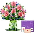 thumbnail image 1 of Ktinnead 3D Pop Up Flower Greeting Cards Carnation Bouquet Mother Day Card Gifts, Happy Mother's Day, Birthday, Valentine's Day, Anniversary Card for Wife Girlfriend, Lover, 1 of 9