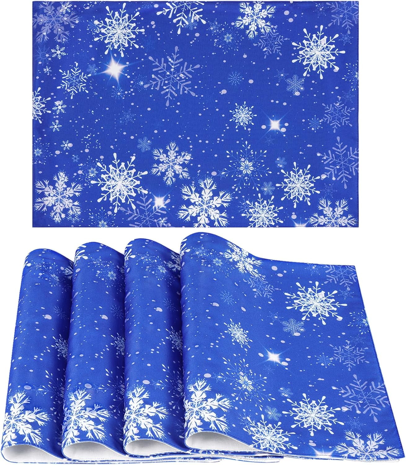 Ktinnead Christmas Placemats Set of 4 Snowflake Place Mats Washable