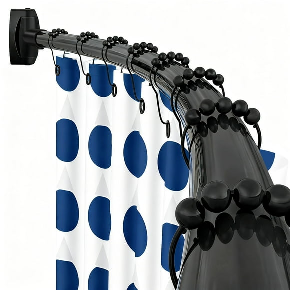 Ktinnead Curved Shower Curtain Rod for Bathroom 39-71 inches Adjustable Length Curved Shower Rods,Need Drilling