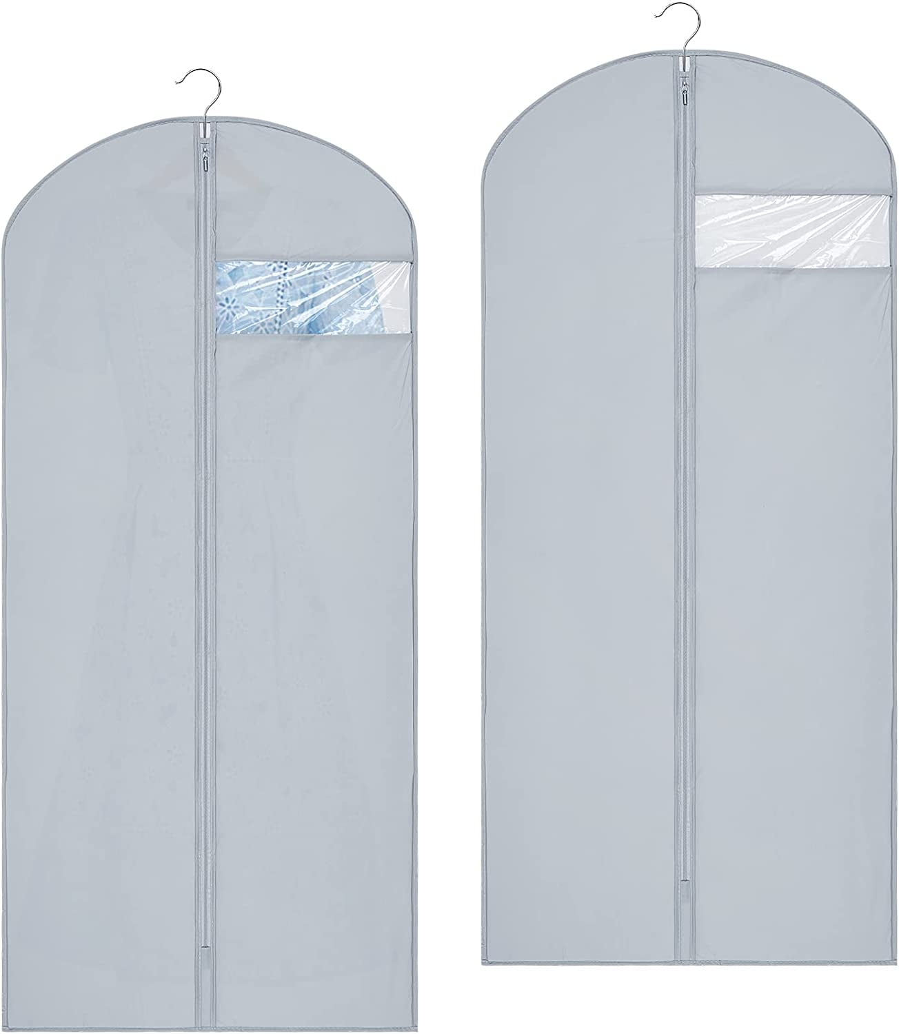 Ktinnead Garment Bags Set of 2, Dress Bags for Gowns Long, 50'' Long