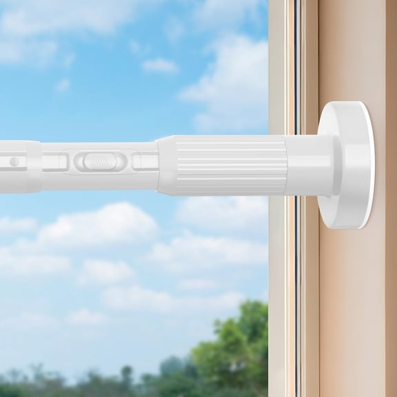 Ktinnead One-Push Tension Curtain Rod,94-122 in Extra Long Curtain Rods No Drill Adjustable Spring Shower Curtain Rod,Rustproof Steel for Window Patio Outdoor Bathroom,White