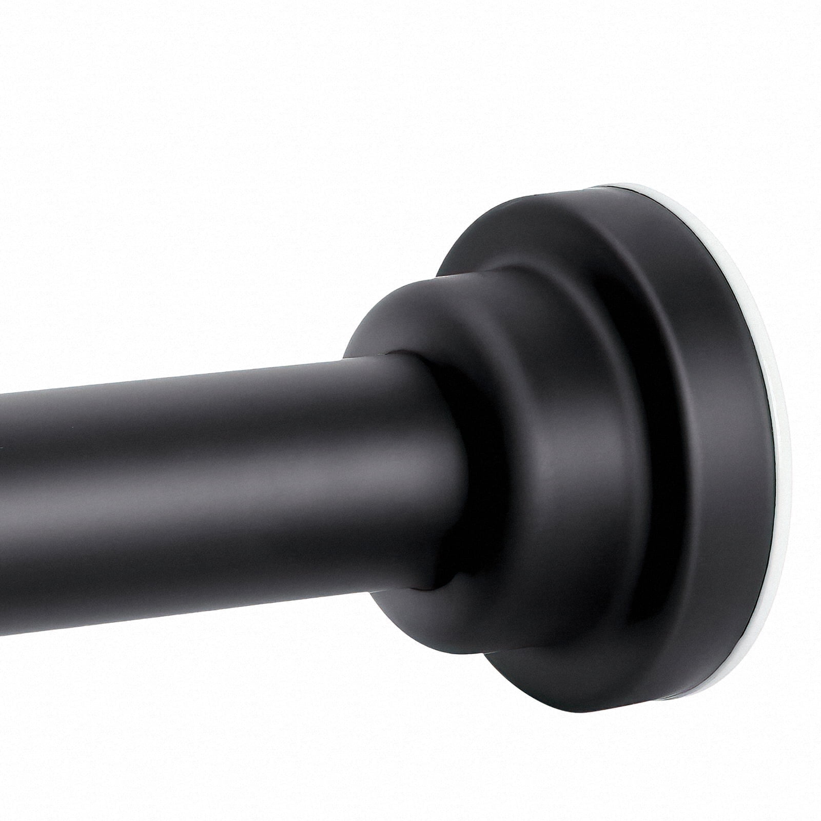 Ktinnead Shower Curtain Rod 43-72 inches Matte Black, Never Rust and Non-Fall Down Spring Tension Curtain Rod,304 Stainless Steel Shower Rod,Heavy Duty