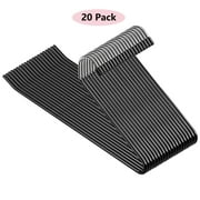 Ktinnead Slack/Trousers Pants Hangers Space Saving,20 Pack Strong and Durable Trouser Hangers,Open Ended Easy Slide Anti-Rust Metal Rubber Coating Jeans Hangers