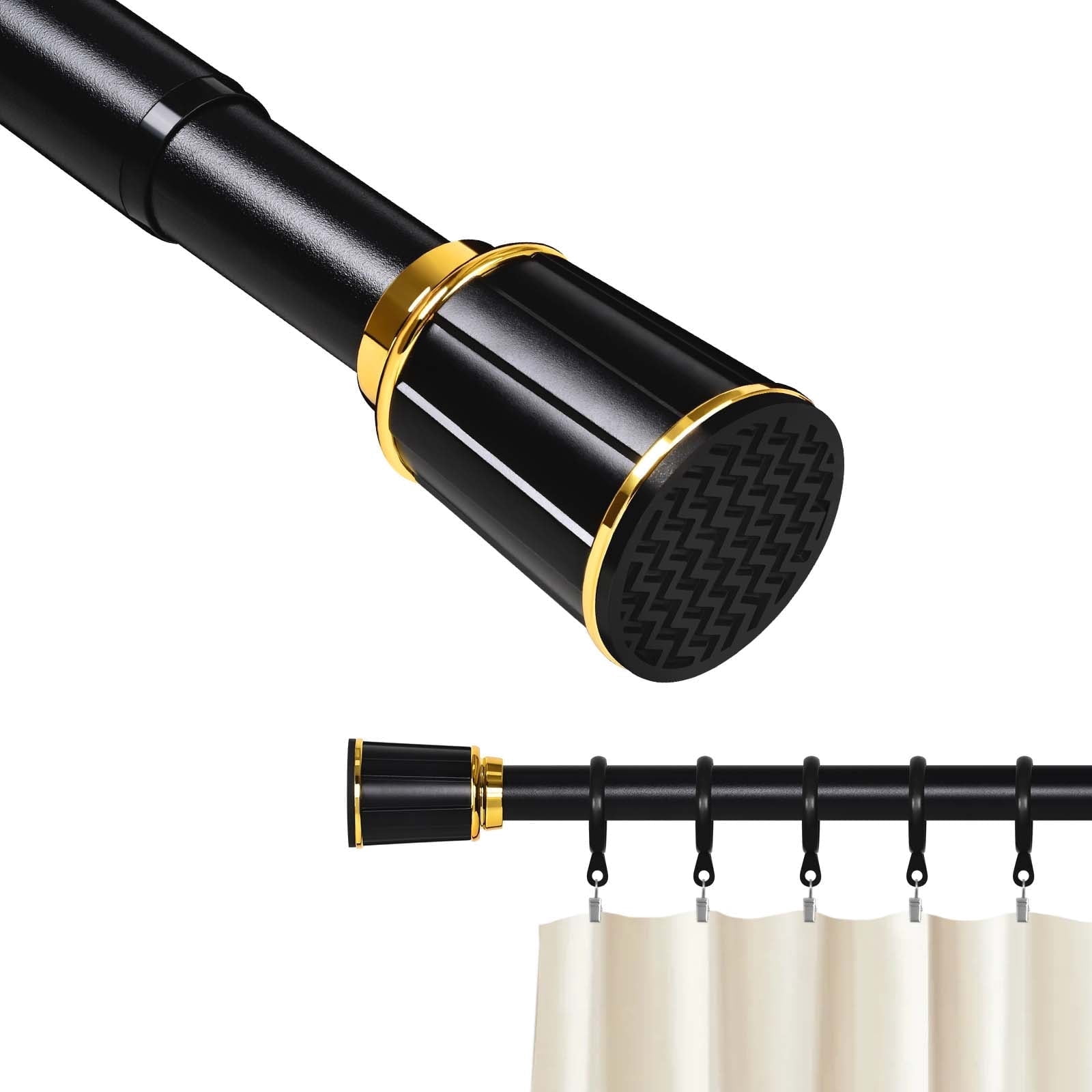 Curved Shower Curtain Rod - Adjustable 41 To 72 Inches, Bronze Finish, Galvanized Metal
