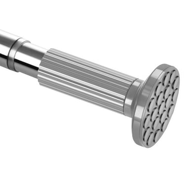 Ktinnead Tension Curtain Rod 51-128in, Extra Long Curtain Rod No Drilling for Window or Bathroom Patio, Adjustable Spring Shower Curtain Rod, Easy to Install Never Rust, Rod Diameter 1.26in-Silver