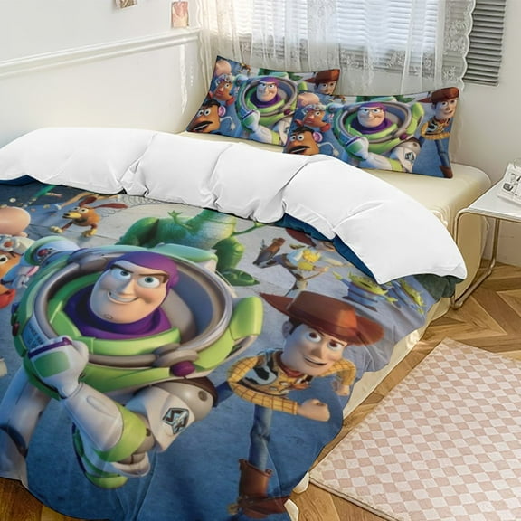 Ktiywro 3-Piece Toy Story Buzz Lightyear Comforter Bedding Sets