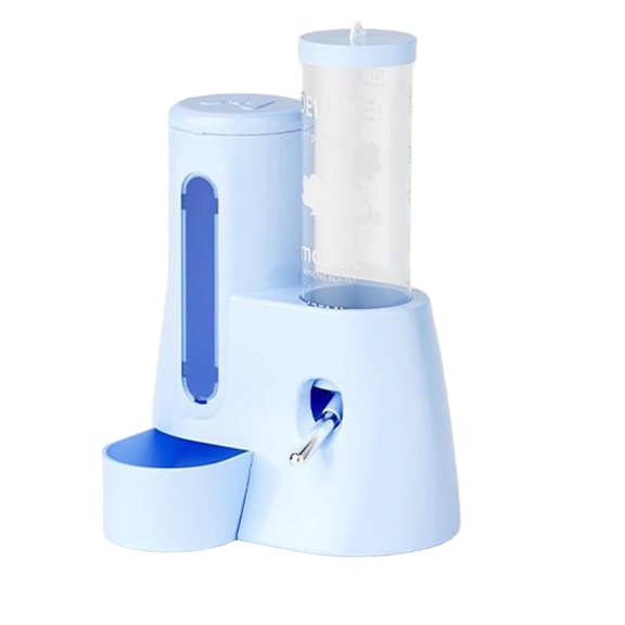 Ktlvex 2 in 1 Automatic Hamster Feeder, Gravity Hamster Feeder and Water Dispenser, Large Capacity Self Feeding for Small Medium Hamster, Blue